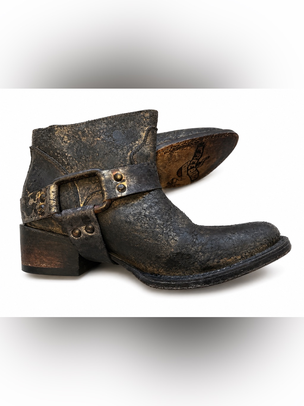 Freebird Phlow Distressed Leather Harness Boots 6 Nwob Store Display